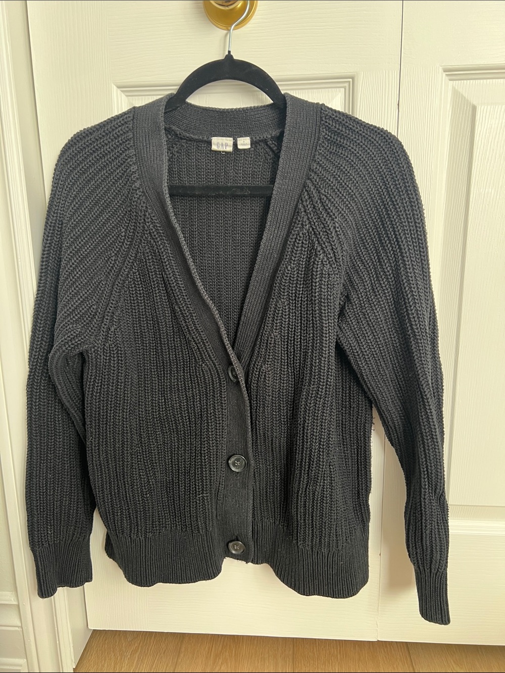 GAP Charcoal Gray Button-Up Knit Cardigan